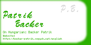 patrik backer business card
